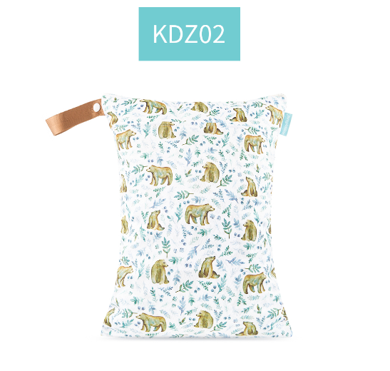 Happyflute Portable 30*40CM Diaper Wet Bag Waterproof Two Zippered Cute Prints Wet Dry Diaper Bag With Handle Wetbags 04