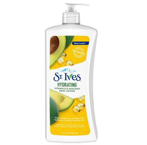 ST. IVES Hydrating Vitamin E & Avocado Body Lotion Made with 100% Natural Exfoliants 21OZ
