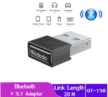 Mcdodo usb Bluetooth v5.1 Adapter Music Receiver Audio transmitter for laptop wireless speakers Mouse gamepad Bluetooth dongle