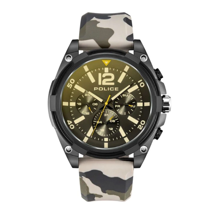 Police Sandwood Rubber Analog Quartz Watch For Men PPEWJQ2007401