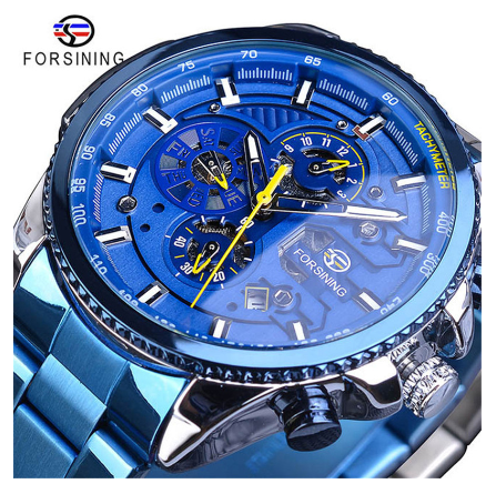 Forsining Watch for men Automatic Mechanical Watches Men stainless steel Tourbillon Waterproof Skeleton Wristwatch 6