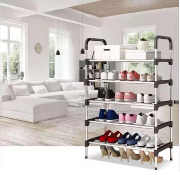 6 Layer shoe rack/ Tier Colored stainless steel Stackable Shoes Organizer Storage Stand