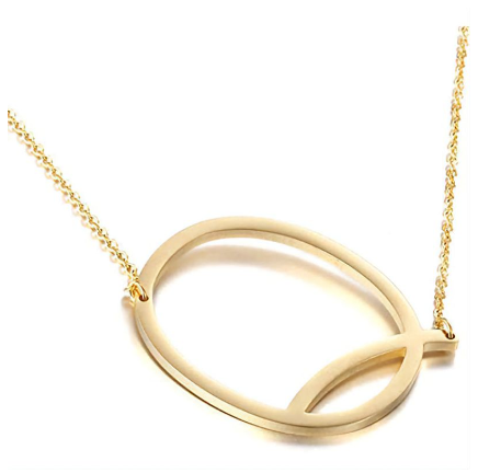 Stainless Chain with Letter Pendant Necklace Q