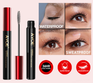 AVOE Waterproof Mascara Lasting Lengthening Volume 24H Smudge-proof Eyelash Curling Black Eye Makeup