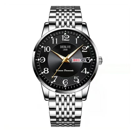 Original Luxury Gold Stainless Steel Business Fashion Calendar Luminous Waterproof Quartz Automatic Wrist Watch for Men M11