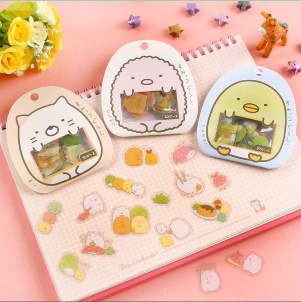 Dmw 50pcs/bag Kawaii Sticker PVC Waterproof Diary Journal Stationery Flakes Scrapbooking