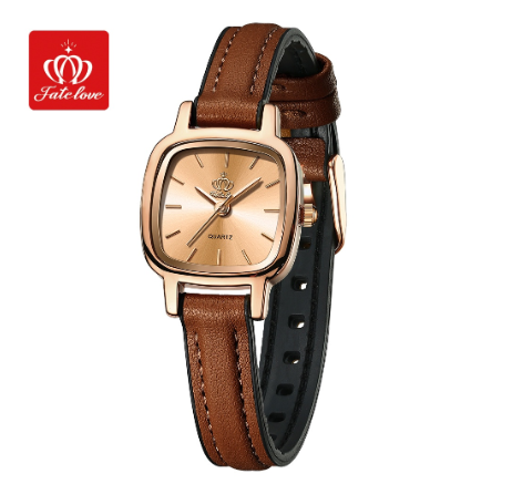 Fate Love Original Waterproof Watch For Woman Leather Strap Watch ROSE GOLD DIAL