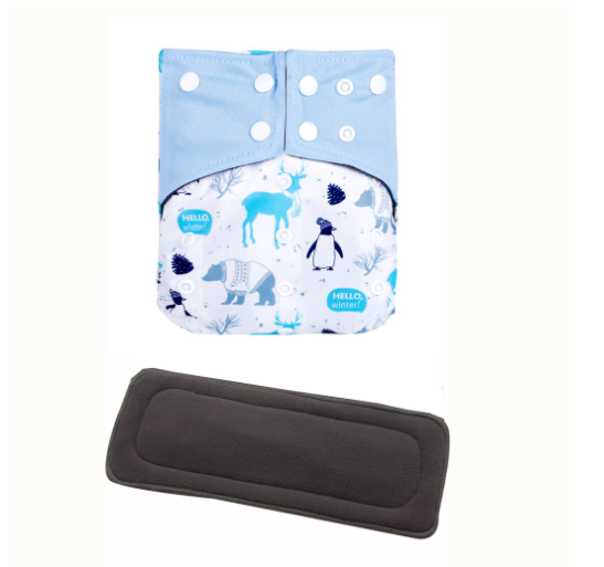 Cloth Diaper 1 Set With Bamboo Charcoal Inserts In Stocks D8