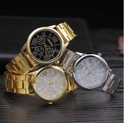 Couple Geneva Brand Korean Stainless Steel Jewelry Watch