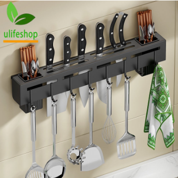 Ulifeshop Knife Holder Kitchen Cooking Utensils Stainless Steel Hanging Organizer Wall Mount