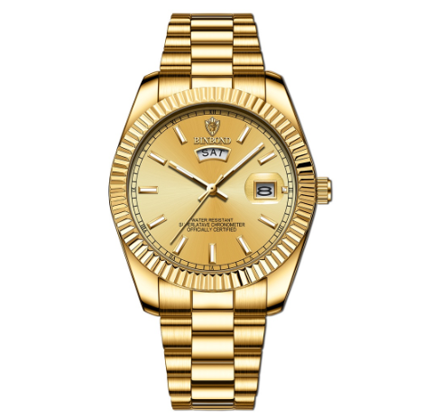 Binbond Watch Men Steel Band Waterproof Casual Classic Dual Calendar Luminous Men's Watch Simple Atmospheric Men's Watch M6
