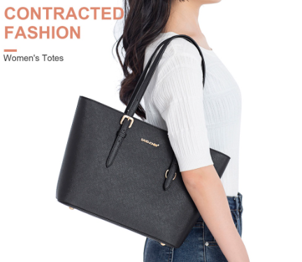 Women's Medium PU Leather Tote Shoulder Bag