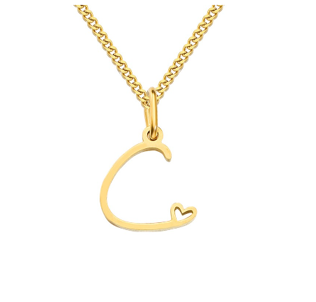 Cursive Initial Necklaces for Women Girls,14K Gold Filled Personalized Monogram Name Letter Necklace Jewelry Gifts C