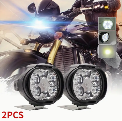 2pcs 6 LED Auxiliary Headlight For Motorcycle Spotlights Lamp Vehicle 6LED Auxiliary Headlight Brightness Electric Car Light