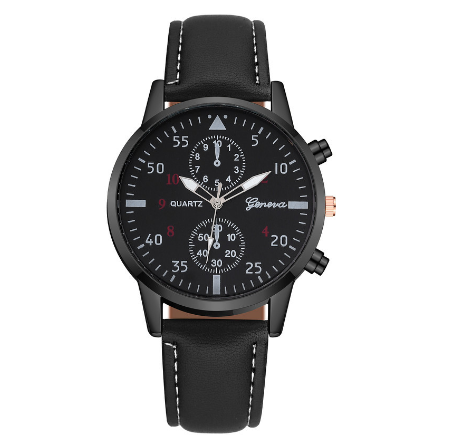 Men Geneva Watch Casual Leather Strap Man Analog Quartz Wristwatch 02