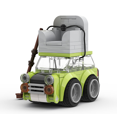 Gorock Compatible With Lego 89 Pcs Moc Mr Bean Mini Green Car Sofa Classic Building Blocks Model Toy Puzzle