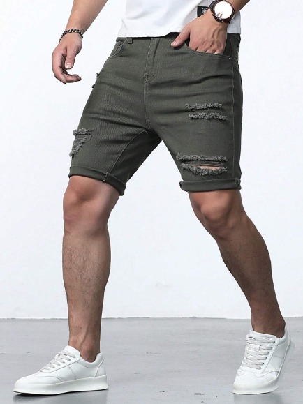 Manfinity LEGND Men's Frayed Denim Shorts