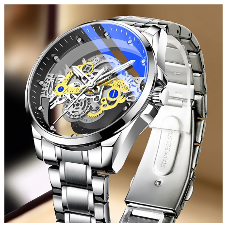 Binbond Original Luxury Stainless Steel/Leather Fashion Waterproof Business Watch Men Quartz Luminous Wrist Watch 3