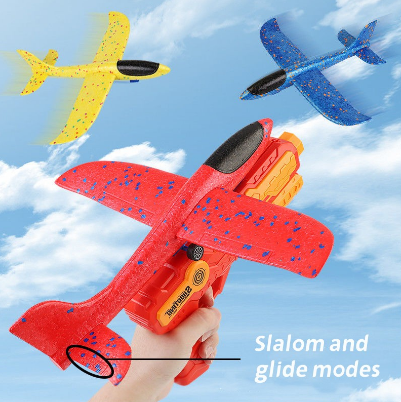 Catapult Foam Plane Glide Launcher 3in1 Parent-child Interactive Outdoor Boy Toys Rubber Soft bullet