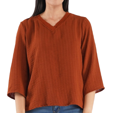 RRJ Basic Tees for Ladies Regular Fitting Shirt Trendy fashion T-shirt for Ladies 137020 (Rust)