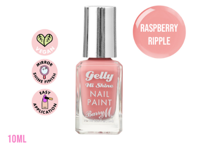 Barry M Gelly Hi Shine Nail Paint Raspberry Ripple Gel Nail Polish