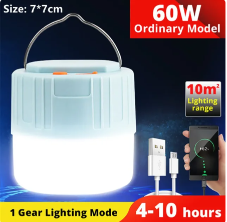 Tirvose LED Solar Camping Light Outdoor Tent Lamp USB Rechargeable Portable Lanterns Emergency Night Market Light for Hiking BBQ