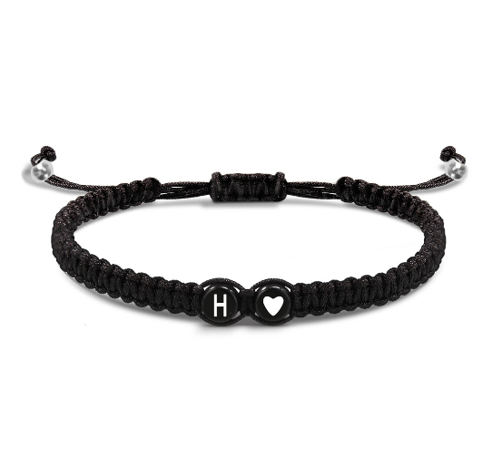 Tala for you Letter Initial Couple Bracelets Handmade Adjustable Bracelets Cord Bracelet H