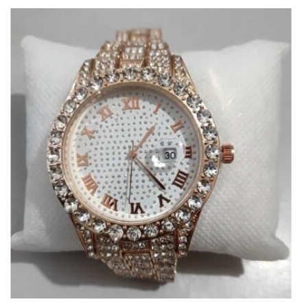 new rhinestone starry hip hop men's watch magnifying glass calendar full diamond roman scale alloy steel band watch men F6