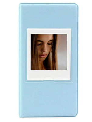 Pikxi AS64 64 Pockets Photo Album for Fujifilm Instax Square Instant Camera Leather (Blue)