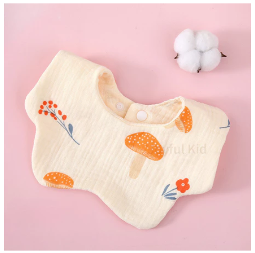 Baby Saliva Towel Cotton Wrinkled Cloth Petal Bib Absorbent Baby Saliva Pocket Infant Anti-Vomiting Milk Towel Pinny B5