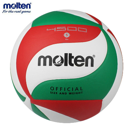 Molten V5M4500 Tricolor Volleyball with 18 Panels and PU Leather White/Red/Green (Size 5)