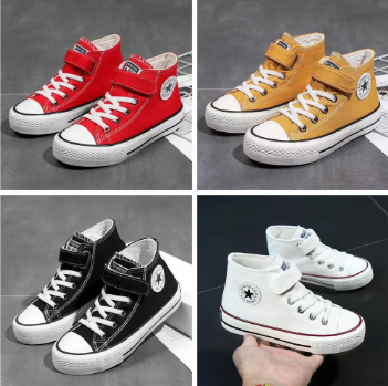New canvas shoes for kids high top skate ruuber shoes for kids size 25-36