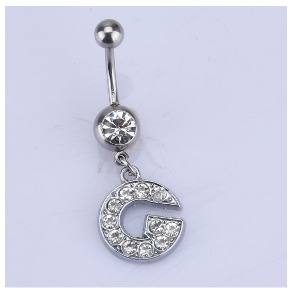 Body Piercing Drop Dangle Belly Button Rings Navel 26 Letter Ring Jewelry Sexy G