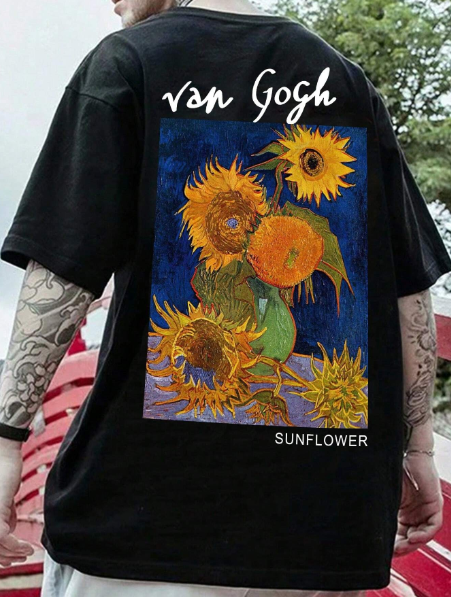 Manfinity EMRG Men Plus Sunflower & Letter Graphic Tee