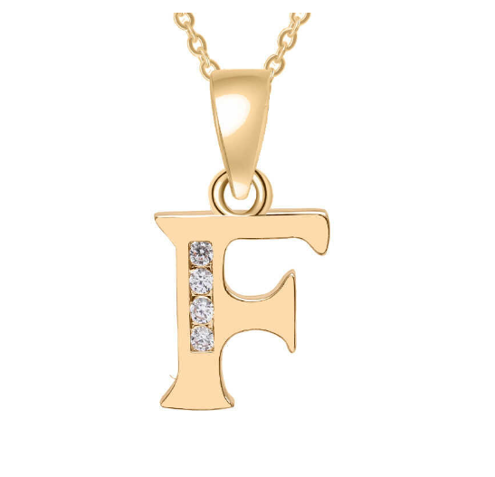 Couple Jewelry Fashion Gift Gold Color Cubic Zirconia A-Z Letter Copper Women Chain Pendant Initial A