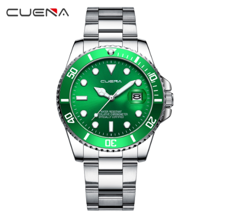CUENA Men's Watch Original Brand Luminous Fashion Business Stainless Steel Waterproof 6004 001