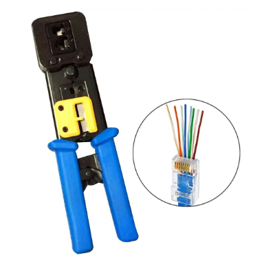 RJ45 Crimper, Crimping tool for Passthrough Passthrough RJ45 Connector Network Cable Crimping Tool