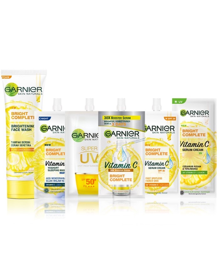 Garnier Super Glow Sampler Kit  Skincare Trial Set Brightening For Dark Spots Glowing Skin