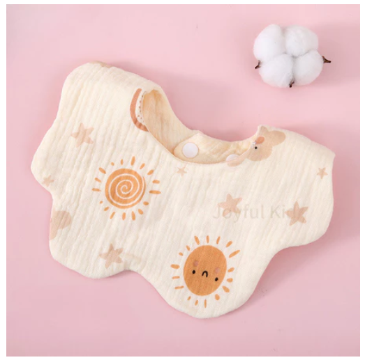 Baby Saliva Towel Cotton Wrinkled Cloth Petal Bib Absorbent Baby Saliva Pocket Infant Anti-Vomiting Milk Towel Pinny B11