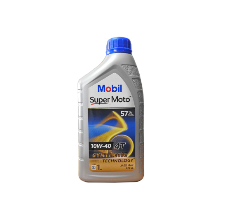 Mobil Super Moto 4T SL / JASO MA2 10W40 Synthetic Technology Motorcycle Oil (1 Liter)
