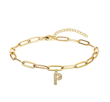 Fashion 26 Letters Alphabet Initials Crystal Bracelet Adjustable Bangle Women Men Jewelry Gift Wholesale P