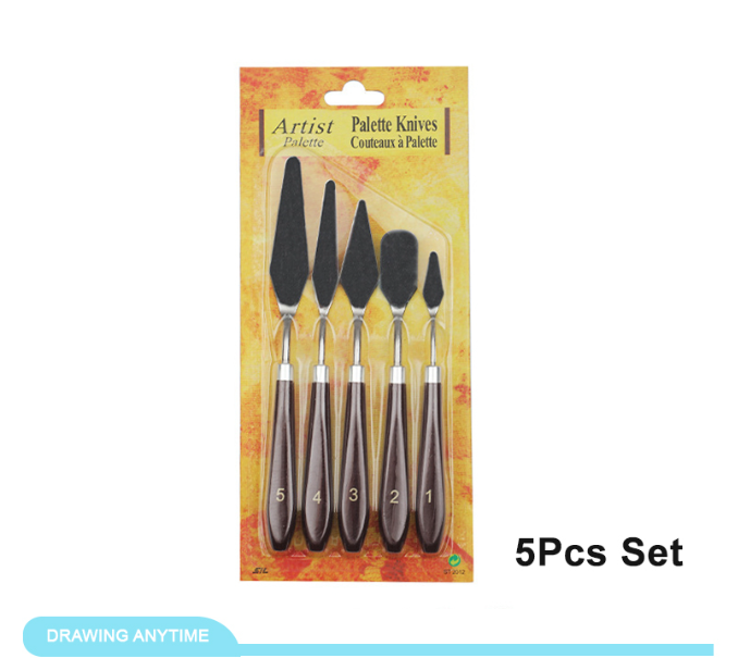 5 Pcs/Set Stainless Steel Oil Painting Knives Artist Palette Knife Art Tools Scraper