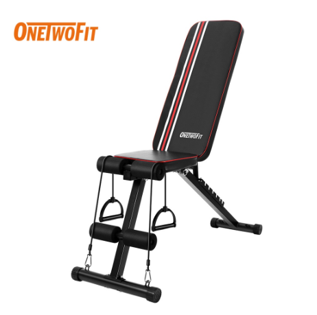 OneTwoFit Adjustable Folding Fitness Bench Home Sit Up Exercise Workout Bench Dumbbell Weight Lifting Gym Training Gym Equipment OT226