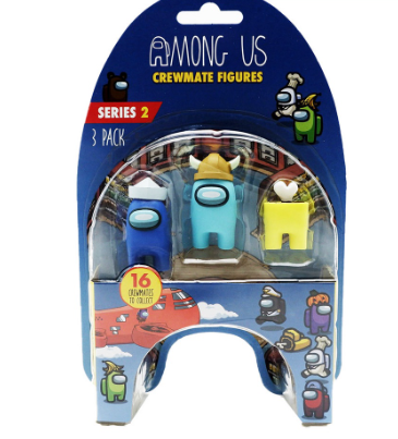 Among Us Series 2 Crewmate Blue, Light Blue And Yellow 3 Pack Figures