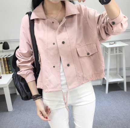 Women Jacket Korean Version of Women's Loose Solid Color Short Thin Fashion Jaket