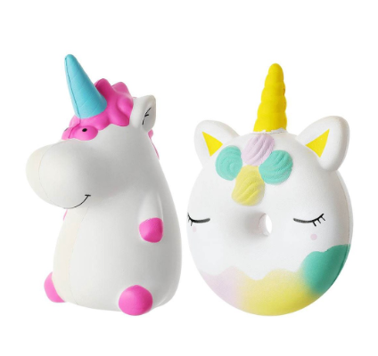 UNICORN SERIES PURPLE UNICORN & DONUT PU STRESS RELIEF TOY SQUISHIES