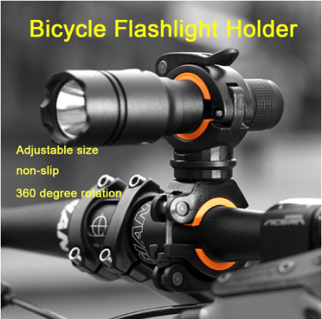 Rotatable 360° Bicycle Flashlight Holder Bike Bicycle Light Lamp Bracket Torch Headlight