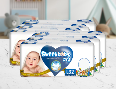 SWEETBABY DRY - ECONO PACK LARGE 32s x 6 PACKS