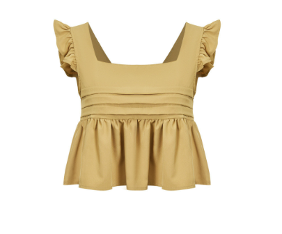 Lovito Women Casual Plain Lettuce Trim Tank Top LNE33213 Khaki