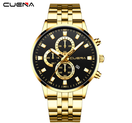 CUENA Men's Watches Original Brand Luxury Business Analog Quartz Waterproof 6025